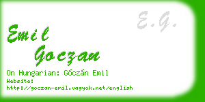 emil goczan business card